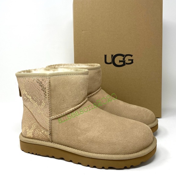 UGG Shoes - UGG Classic Mini Women’s Boots Metallic Shake Gold